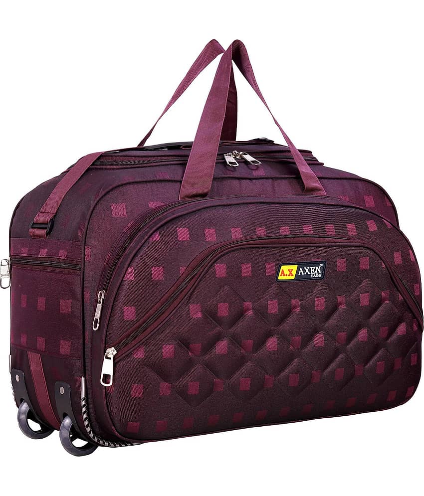 AXEN BAGS 50 Ltrs PURPLE Polyester Duffle Trolley