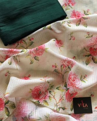 AWESOME LINEN COTTON PRINTED SAREE - 2274