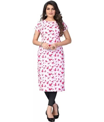 AK FASHION MALL Pack of 1 Crepe Printed Straight Women's Kurti - ( Multicolor )