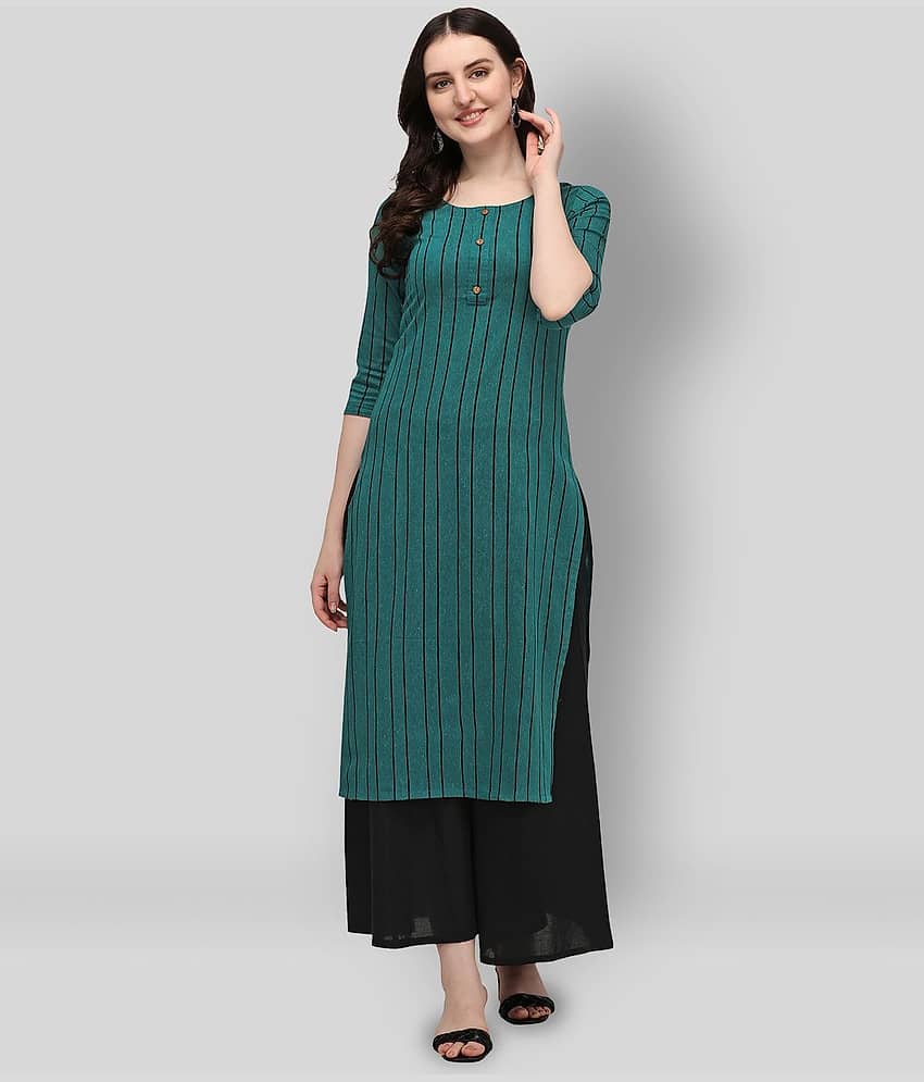 Hritika - Green Cotton Women's Straight Kurti