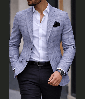 KUNDAN SULZ GWALIOR Light Blue Woollen Men's Unstitched Blazer Piece ( Pack of 1 )