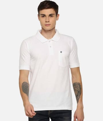 Dollar Cotton Blend White Solids Polo T-Shirt