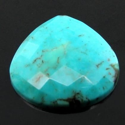 11.4Ct Natural Blue Turquoise Checker Pear Faceted Gemstone