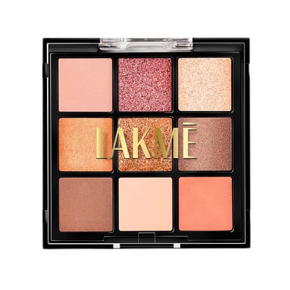 LAKME 9 in 1 Eyeshadow Palette, Sunkissed, 11.7g, for Captivating Eye Looks, with One-Stroke Payoff & Smooth Texture, Matte Shimmer and Metallic, Blendable & Buildable, for Women LAKME 9 in 1 Eyeshadow Palette, Sunkissed, 11.7g, for Captivating Eye Looks