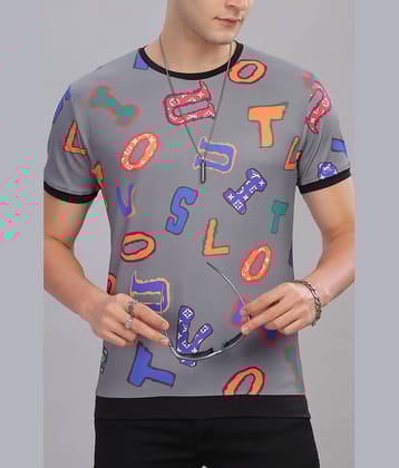 FABRIPPLE Polyester Regular Fit Printed Half Sleeves Men's Round T-Shirt - Multicolor ( Pack of 1 )
