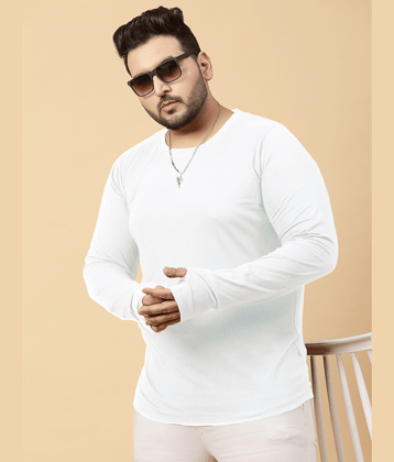 Rigo Men Cotton Slim Fit Solid T-Shirt ( White )