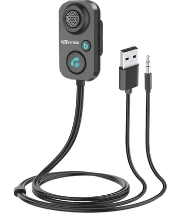 Portronics AUTO 12 in-Car Bluetooth Receiver for Handsfree Calling, Music System, Supports All Smartphones (Black)