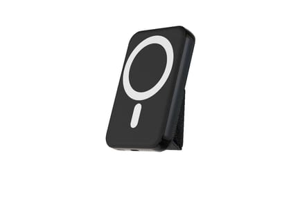 Walta Elite Buddy 5 Power Bank 5000mAh Lithium Polymer battery  USB to Type-C, Type-C to C, Phone Holder Function- Black