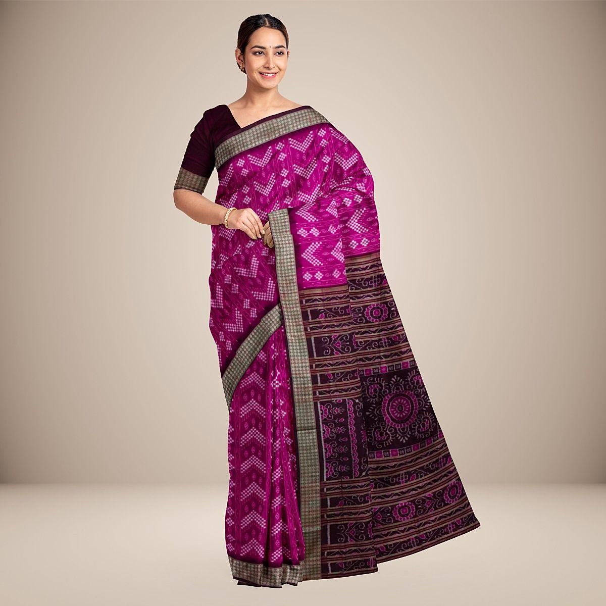 Pasapalli Motifs Sambalpuri Silk Saree