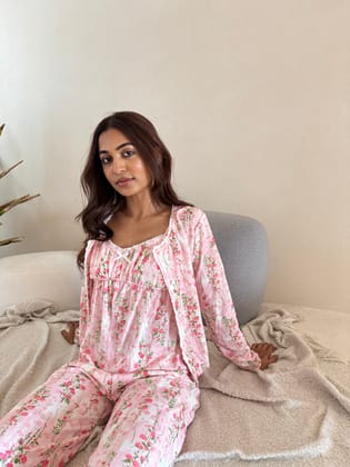 Calista 3- Piece Padded Sleepwear-Small