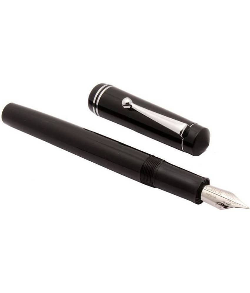 Glare Collection Diplomate Acrylic Fountain Pen With FLEX NIB ,Converter - Black