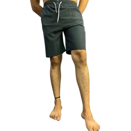 Wruxing Solid Men Grey Regular Shorts