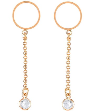 LUV FASHION Rose Gold Drop Earrings ( Pack of 1 )