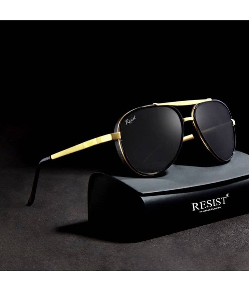 RESIST EYEWEAR Gold Pilot Sunglasses ( Pack of 1 )