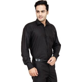 Baleshwar Men Black Solid Formal Shirt (Pack of 2)