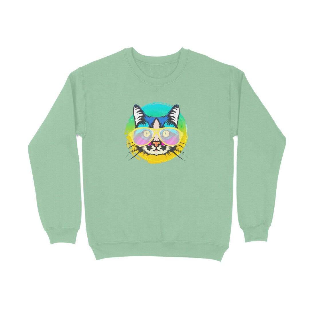 Sweatshirt (Men) - Cat With Glasses (11 Colours)