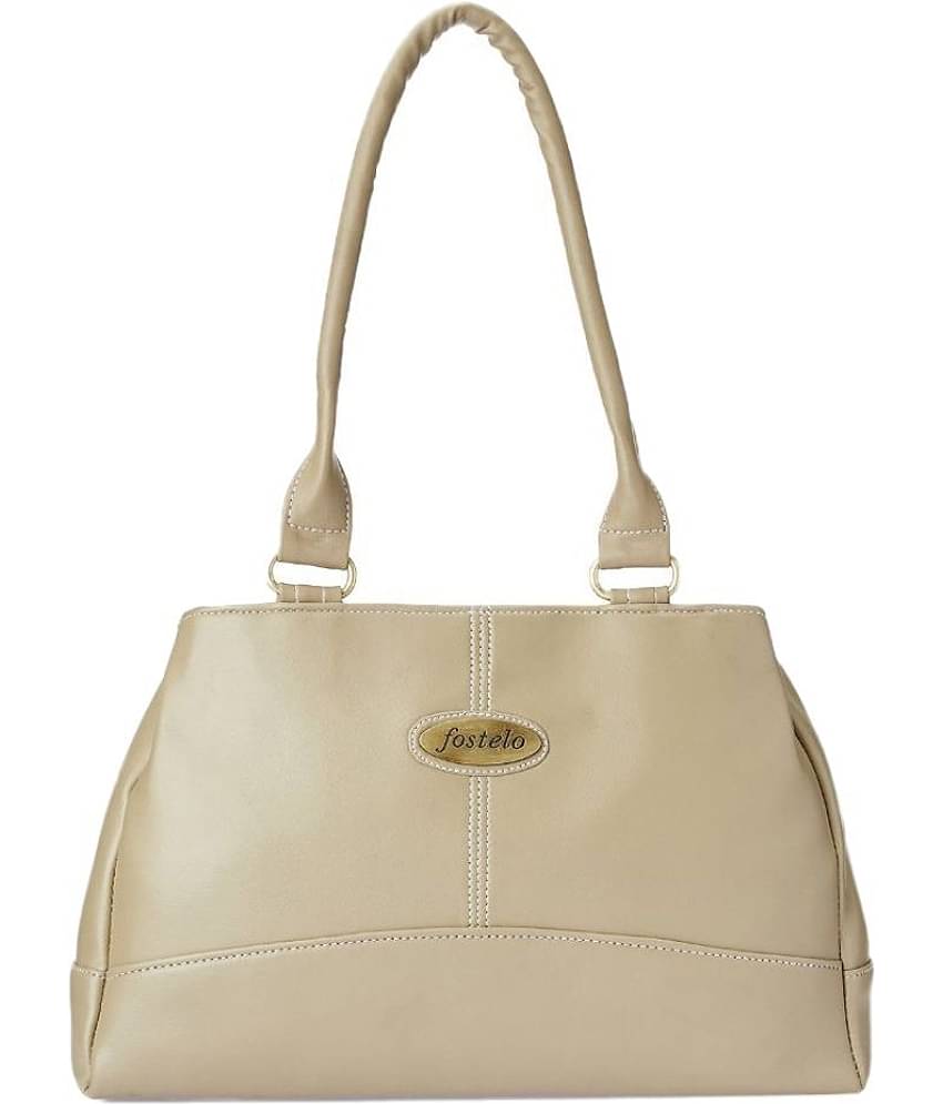 Fostelo Beige Fabric Shoulder Bag