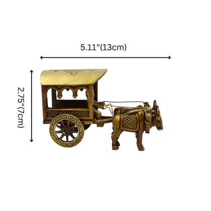 Brass Bullock Cart Statue Showpiece for Home Decor Gift