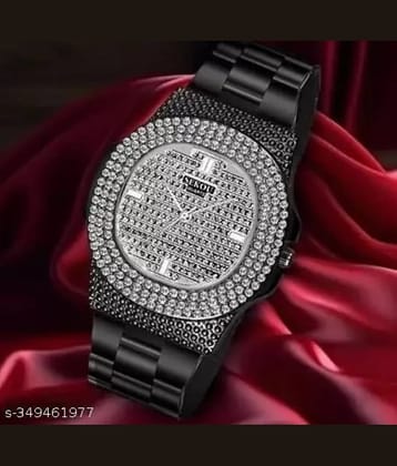 Fadiso Fashion Black Stainless Steel Analog Men's Watch
