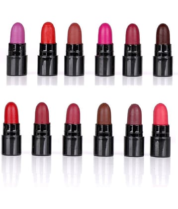 Pinner Minis Pout Party Matte Lipstick Highly Pigmented Mini Lipsticks (Set of 12 )