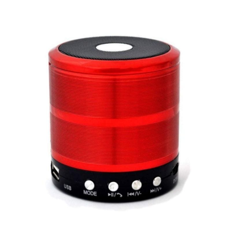 Multi-Function Portable Bluetooth Speaker with FM Radio, AUX, USB, TF Card Slot, & High Bass Sound Red