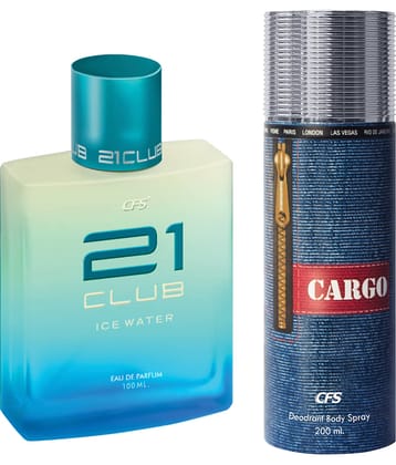 CFS 21 Ice Water EDP Long Lasting Perfume & Cargo Blue Deodorant Body Spray