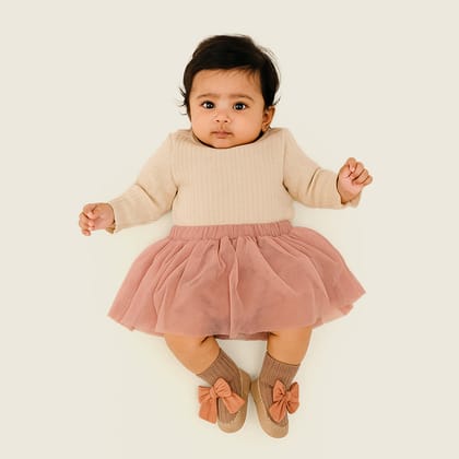 Bow Baby Sock Shoes-0-6 months- S / Peachy Orange