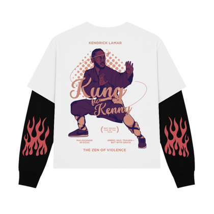 KUNG FU KENDRICK FAKE LONG SLEEVES BOXY TEE-S
