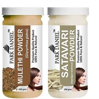 PARK DANIEL Pure & Natural Mulethi Powder & Satavari Powder Combo Pack of 2 Bottles of 100 gm (200 gm ) (200 ml)