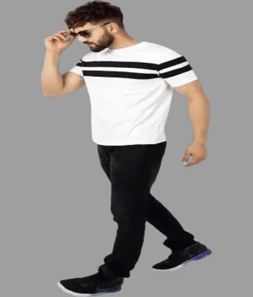 attitude start of fashion Pack of 1 Polyester Regular Fit Men's T-Shirt ( White )