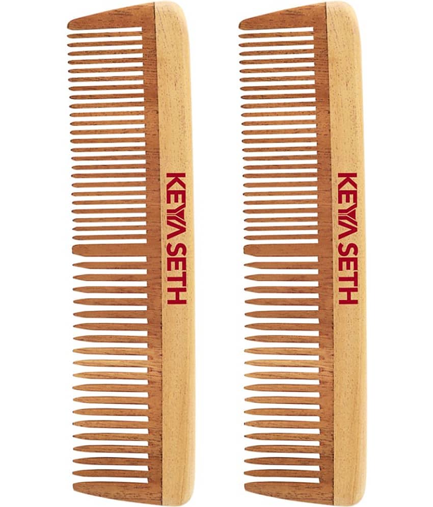 Keya Seth Aromatherapy Organic Neem Wooden Comb Styler Pack of 2
