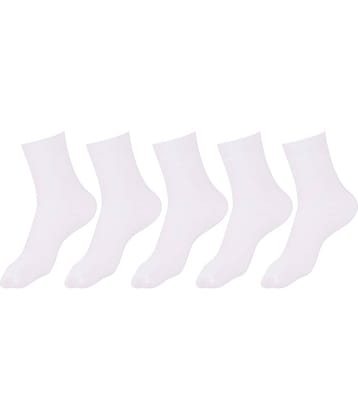 Dollar - White Cotton Boy's School Socks ( Pack of 5 )