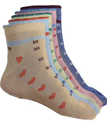 Texlon - Multicolor Cotton Women's Ankle Length Socks ( Pack of 5 )