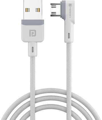 Portronics Konnect L Micro Cable:1.2 M Micro USB Cable ,White (POR 1454)