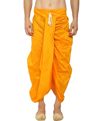 FANZI Yellow Silk Men's Dhoti ( Pack of 1 )