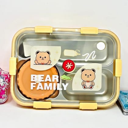 FABPAK Cartoon Printed Lunch Box 3 Compartment with Spoon