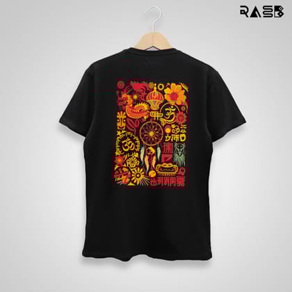 RASB’s Flavor of All Culture T-Shirt - Round Neck Drop Shoulder Graphic Printed Oversized Cotton T-shirt-S