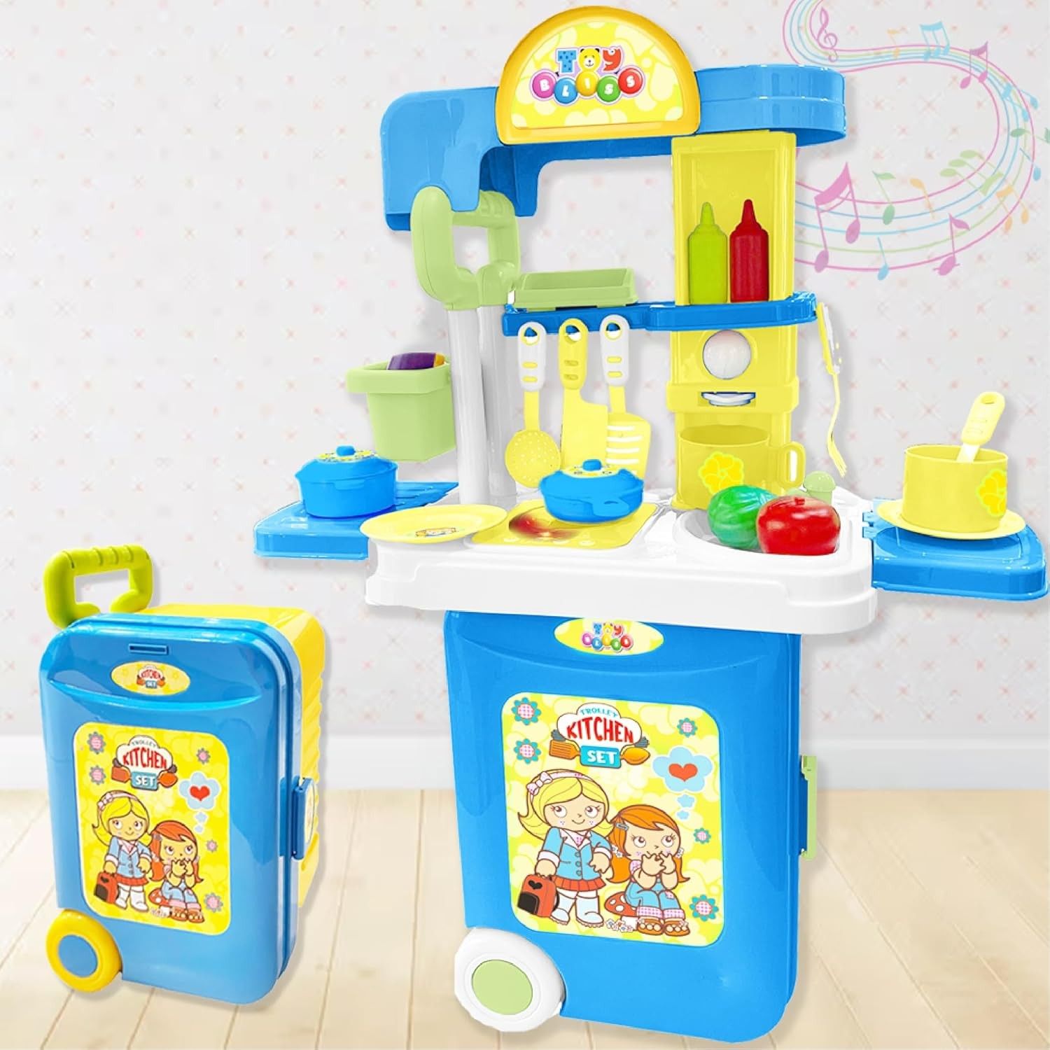 PlayMagic Covertible Trolly Kitchen Set - Light and Sound