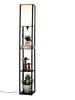 Furniture Tower Floor Lamp with Shelf (Cotton White). Diwali Decorative Item