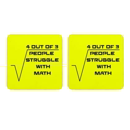 Yellow 4 Out Of 3 People Struggle With Math Yellow Background Set Of 2 Square Wooden Coaster