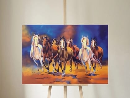 Running Seven Horses Vastu Painting  24X48