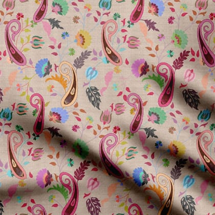Paisley light dark-Organza Satin