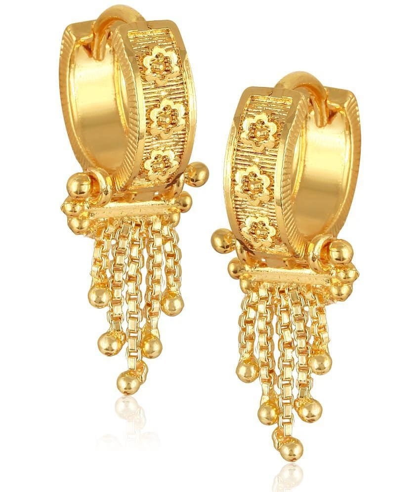 VIVASTRI Golden Bali Earrings ( Pack of 1 ) - Golden
