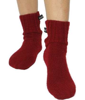 KC Store - Maroon Woollen Women's Leg Warmer ( Pack of 1 )