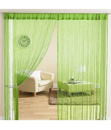 Homefab India Others Semi-Transparent Eyelet Long Door Curtain 9ft (Pack of 2) - Green