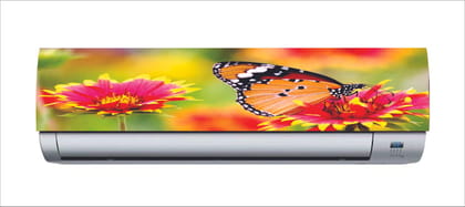 DreamKraft Beautiful Butterfly with Colorful Flower AC Sticker (Multicolor PVC Vinyl, 30cm X 91cm)