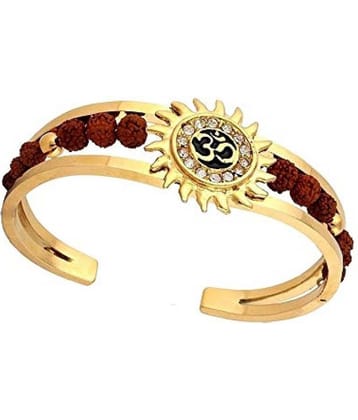 BHAUNE RETAILS Rudraksha Kadas American Diamond Gold Meena Bracelets Om Sun Cuff Kada Bracelet