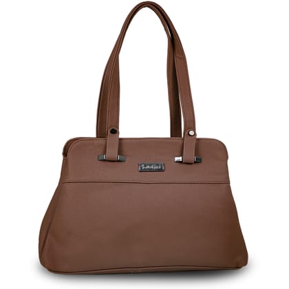 Jothi Sena Premium Women's Handbag | Multi-Compartment Synthetic Leather Tote | Saffiano-Style Texture | Matte Finish | Soft Base | Tan Brown