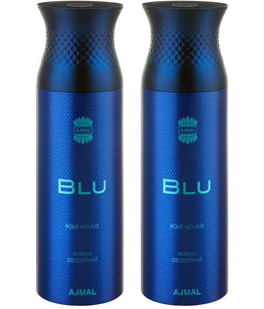 Ajmal 2 Blu Deodorant Body Spray 200Ml Each Gift For Men Pack of 2