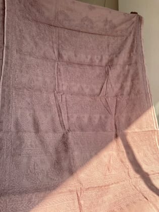 Kota Chikankari saree in Mauve pink-Mauve pink